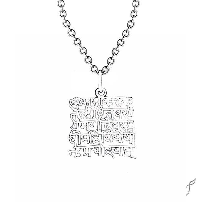 Gayatri Mantra flat pendant ( with border)