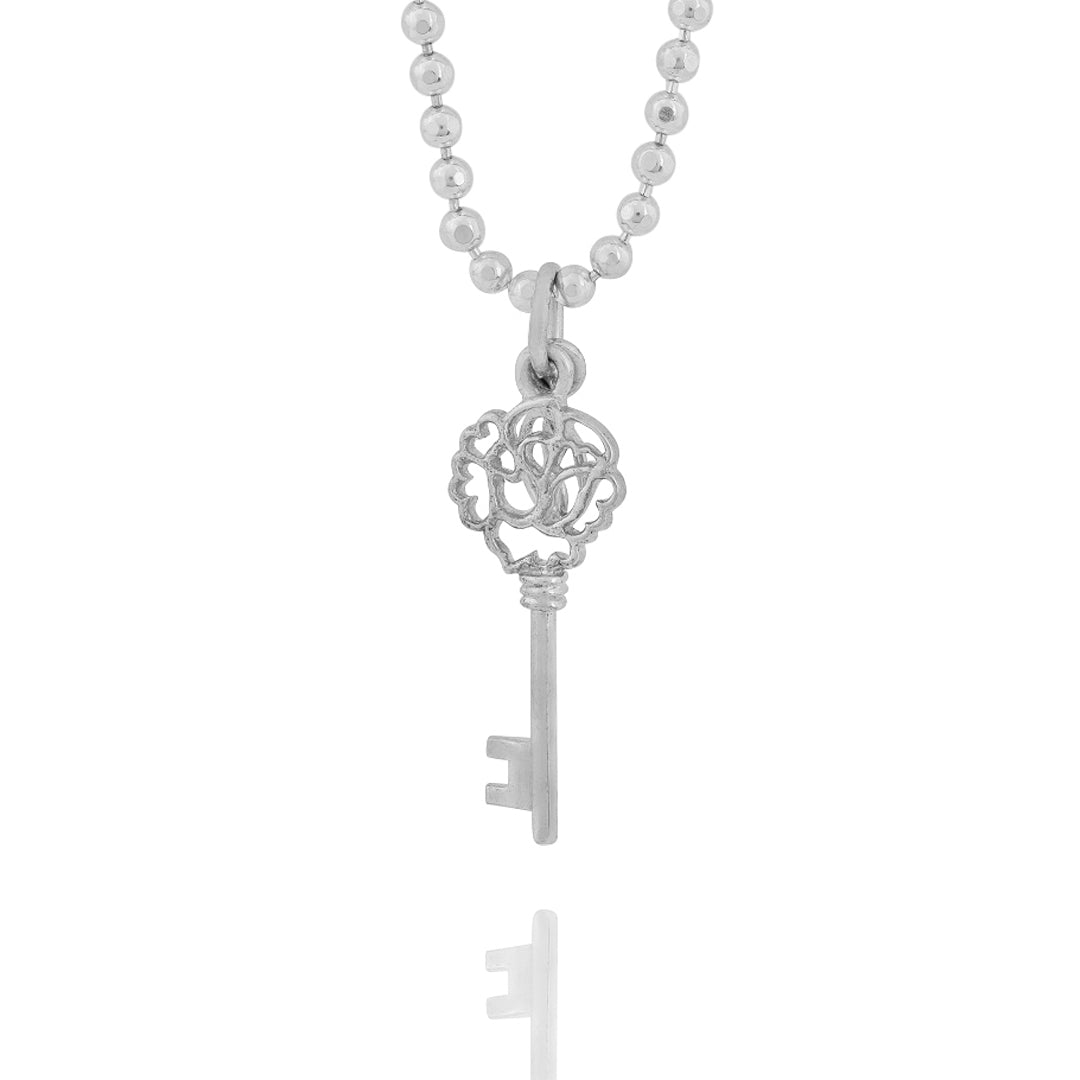 Flower Key Pendant (silver-large)