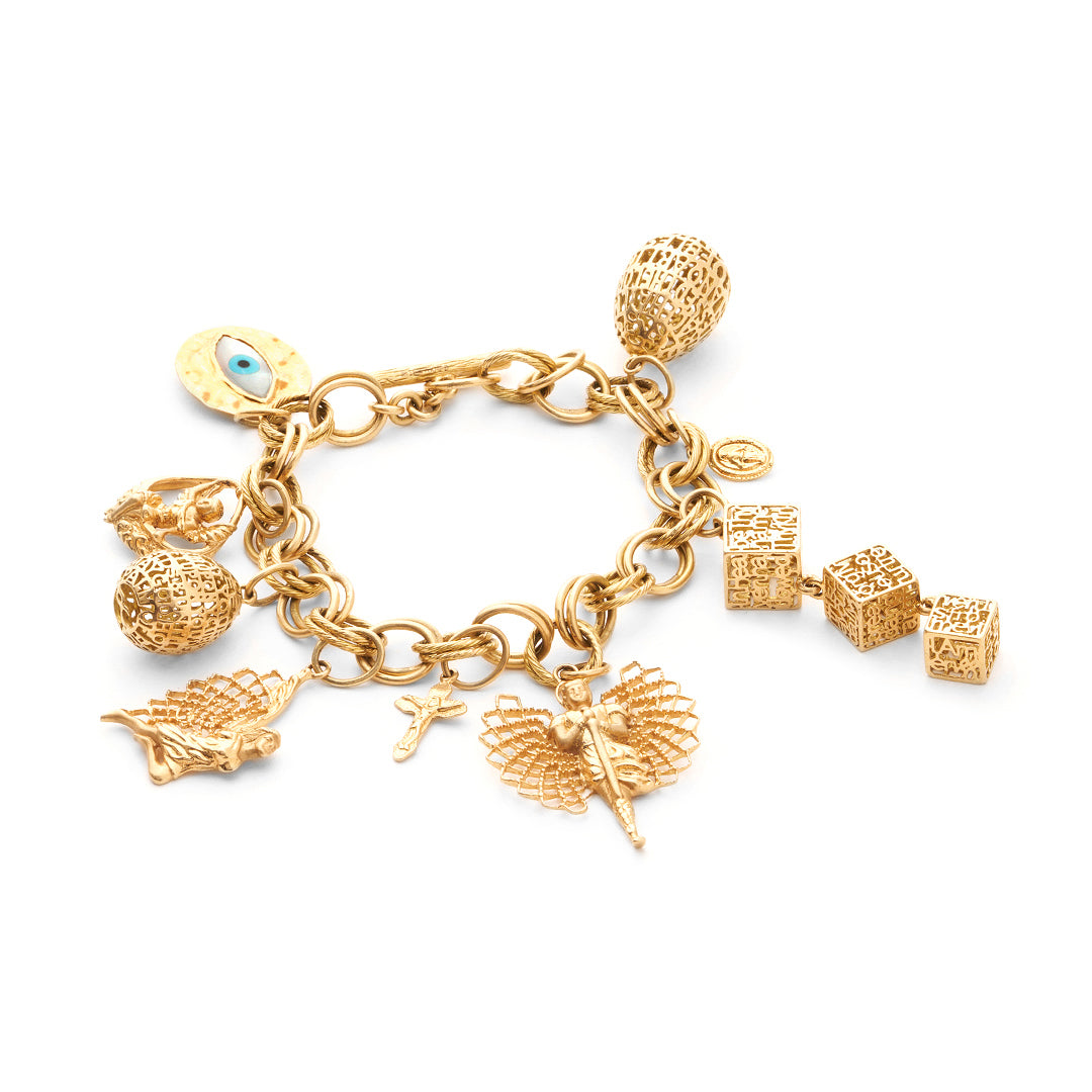 9 charm bracelet (Gold- Angels)