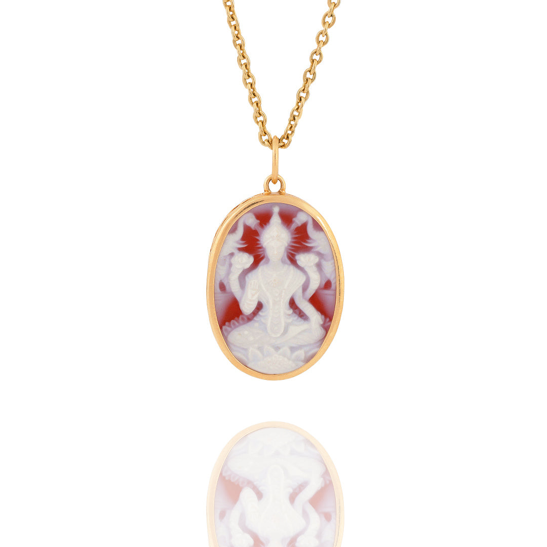 Mahalakshmi Cameo &amp; Mantra (Gold -Red)