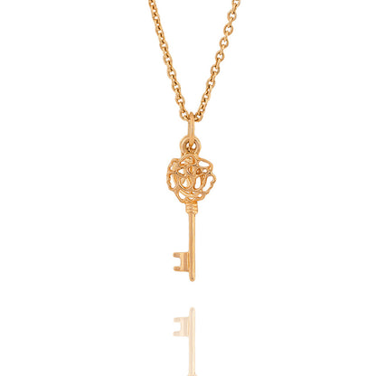 Flower Key Pendant (Gold-large)