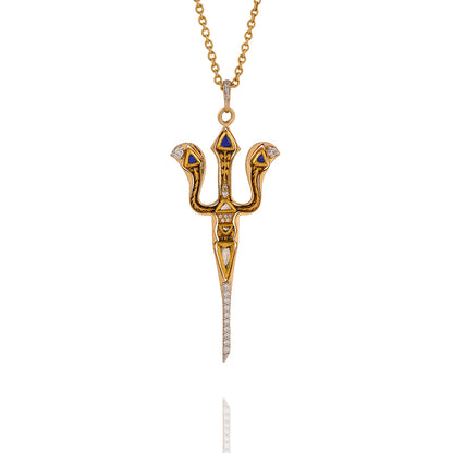 The Polki Kundan Tanzanite Trishul pendant (Gold-22kt)