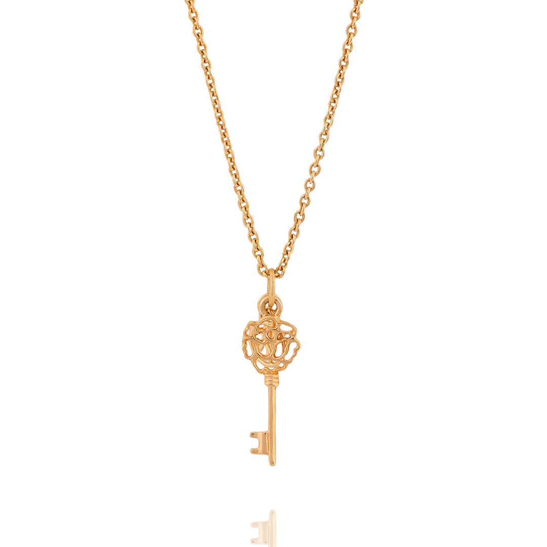 Flower Key Pendant (Gold-large)