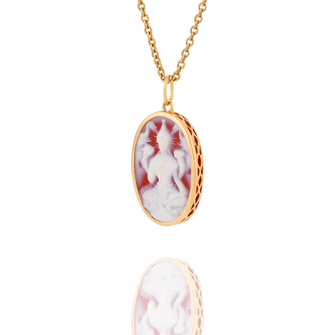 Mahalakshmi Cameo &amp; Mantra (Gold -Red)