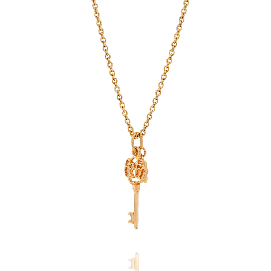 Flower Key Pendant (Gold-large)