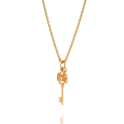 Flower Key Pendant (Gold-large)