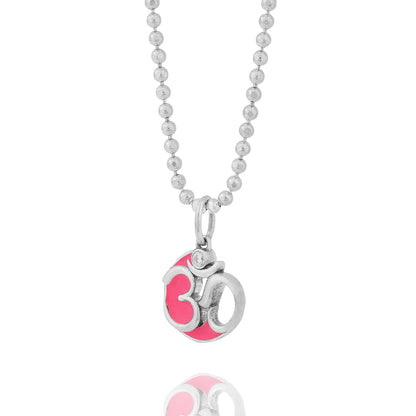 Pink Om (Pendant-Silver)