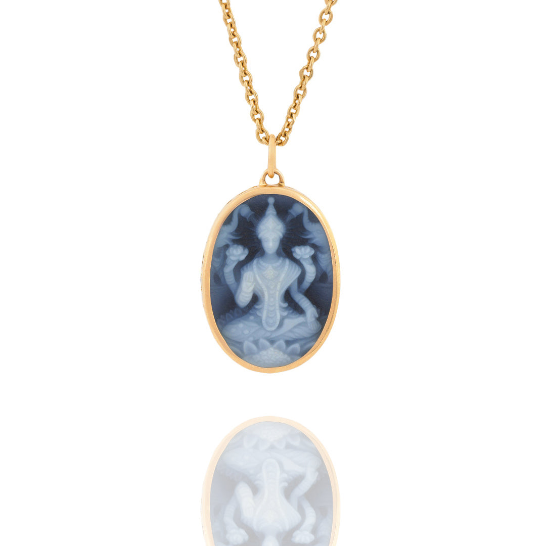 Mahalakshmi Cameo &amp; Mantra (Gold -Blue)