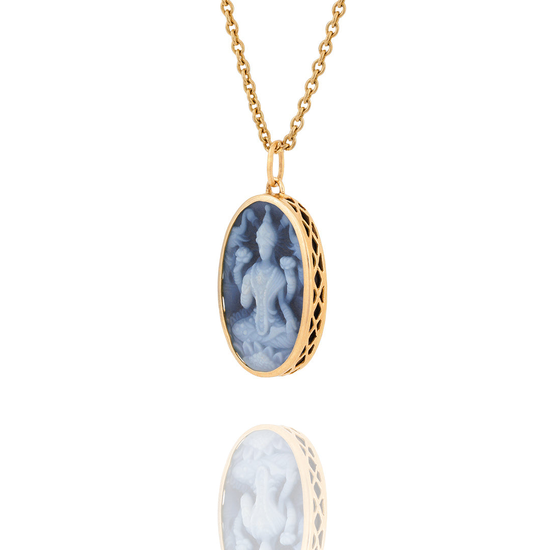 Mahalakshmi Cameo &amp; Mantra (Gold -Blue)