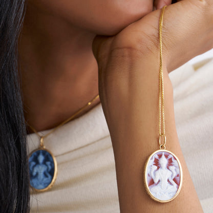 Mahalakshmi Cameo &amp; Mantra (Gold -Blue)