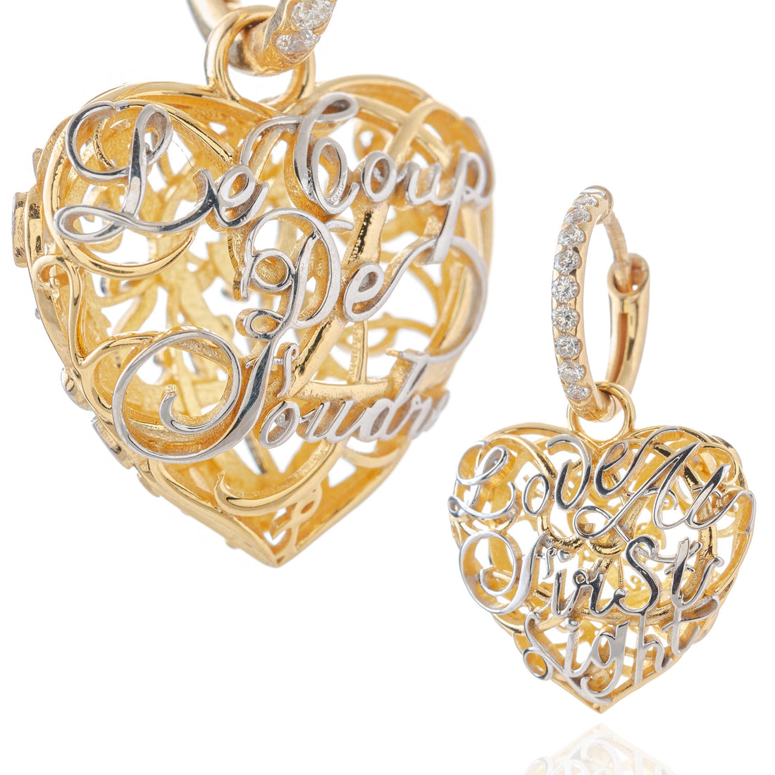 Love (Earring Gold and Diamonds) Le Coup de Foudre