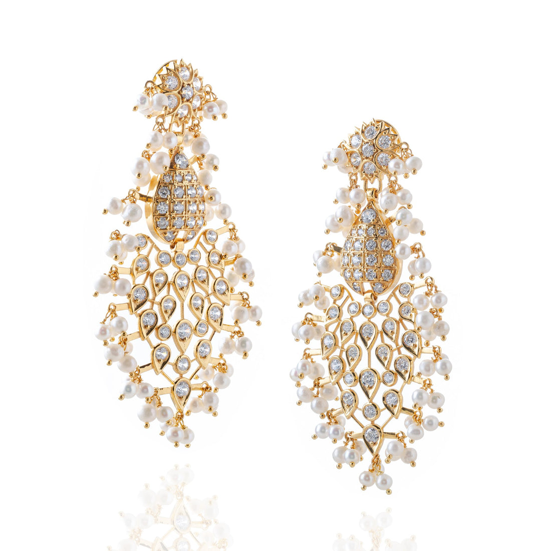 Mallika Rani Earring ( 925 Sterling Silver - Gold plated)