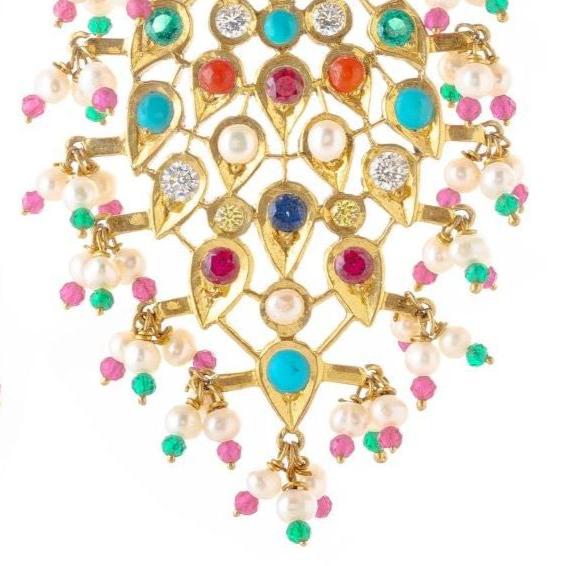 navratan earrings designerjewels earrings indianjewels pallavifoley sivlerjewels