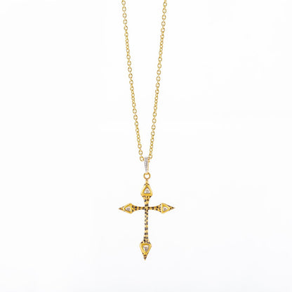 The Polki Kundan Cross pendant (Gold 22k)