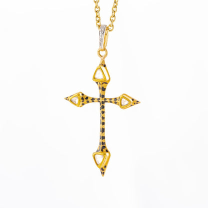 The Polki Kundan Cross pendant (Gold 22k)