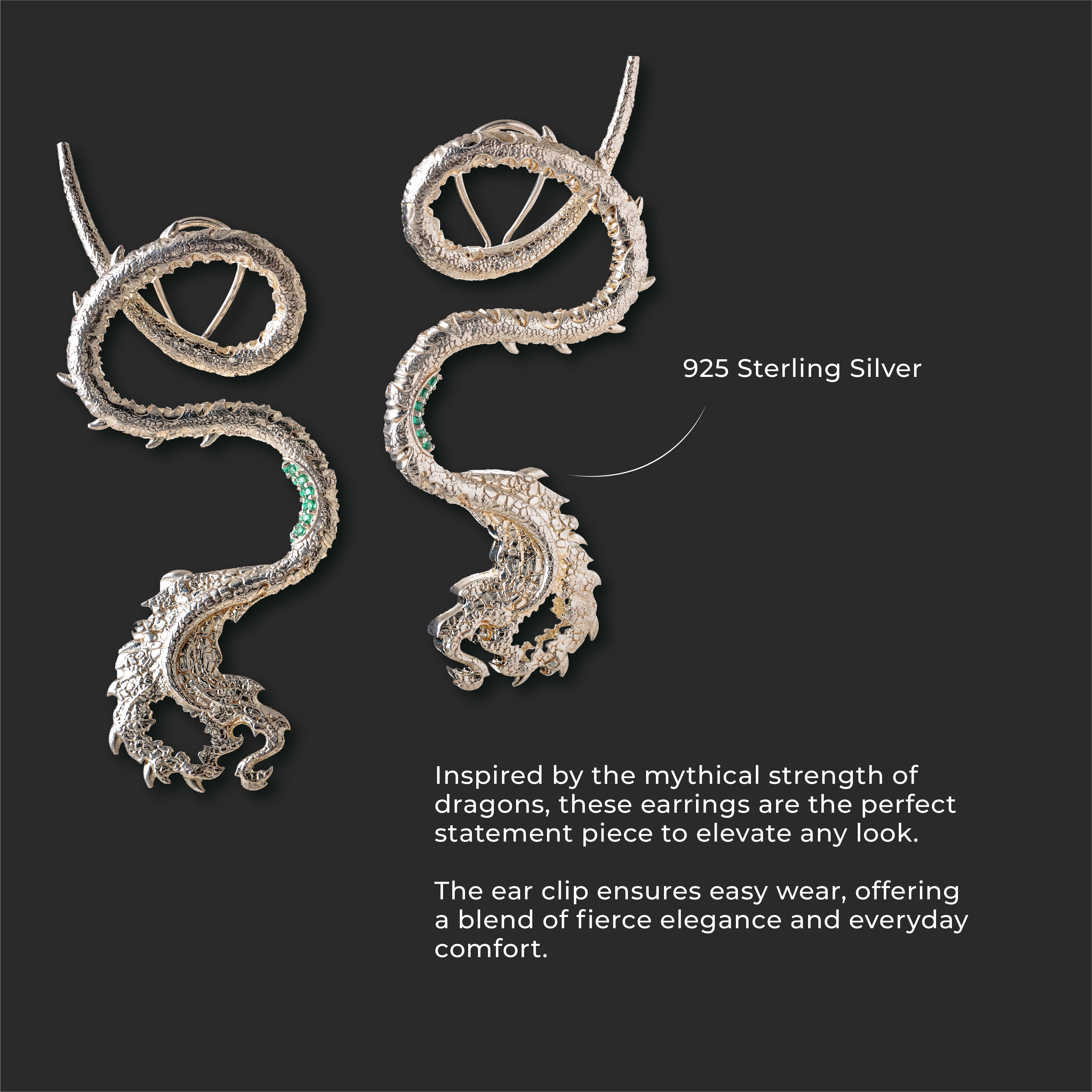 Le Dragon Earrings (Silver)