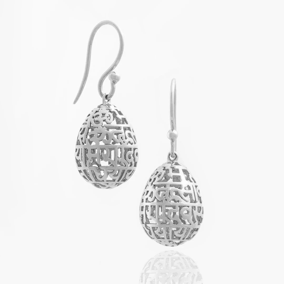 Gayatri Mantra Earring  ( Silver)
