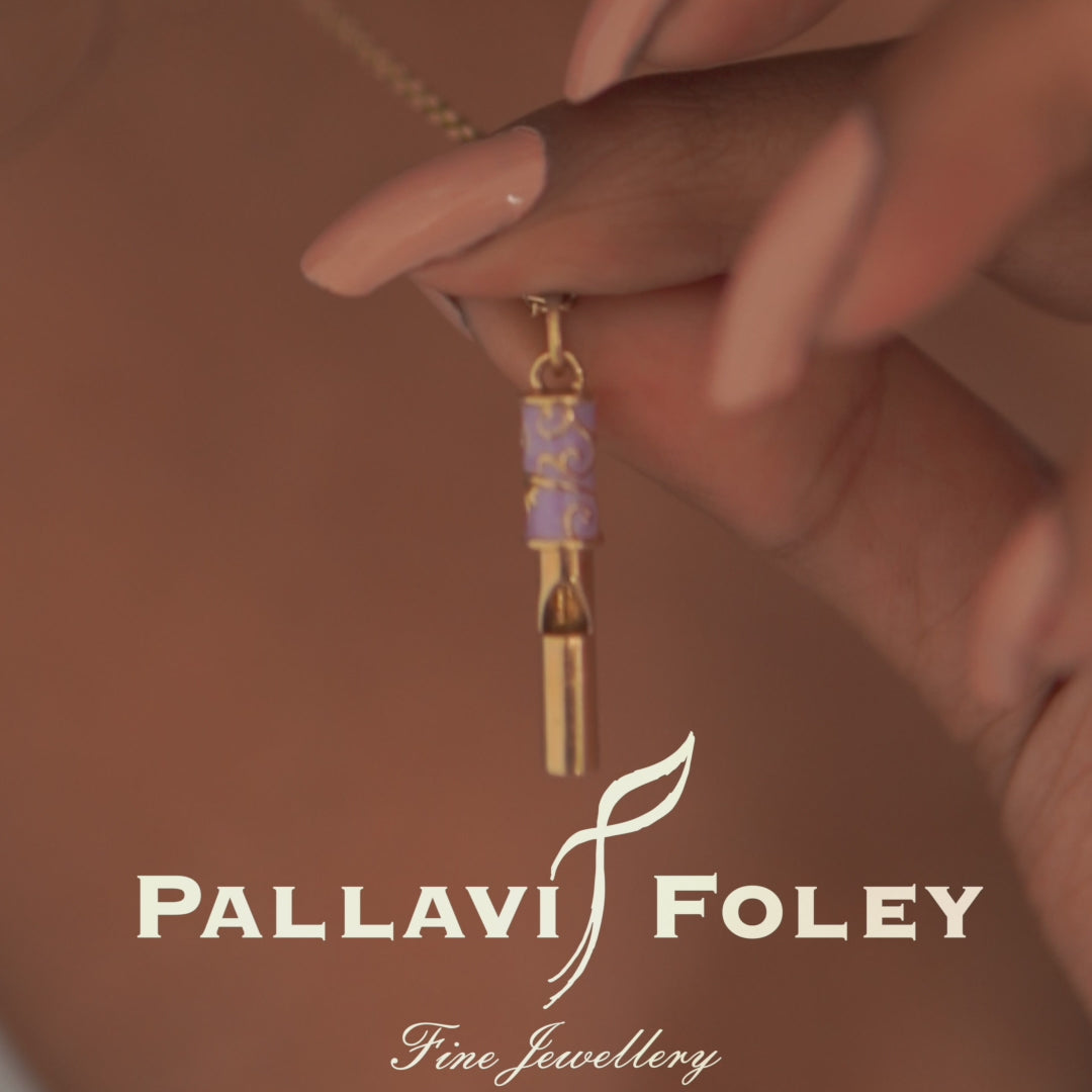 Whistle Pendant (Gold-Lilac)